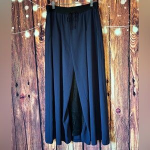 Women’s Navy Blue Maxi Skirt with Drawstring Waist